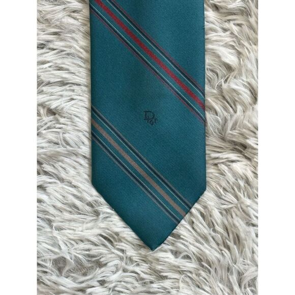 CHRISTIAN DIOR Striped Silk Tie Lot of 2 Ties - Picture 3 of 9